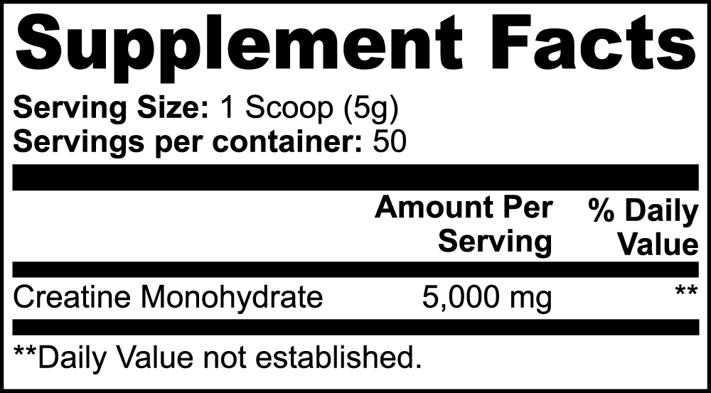 Be Undeniable Creatine Monohydrate – 100% Pure (50 Servings)