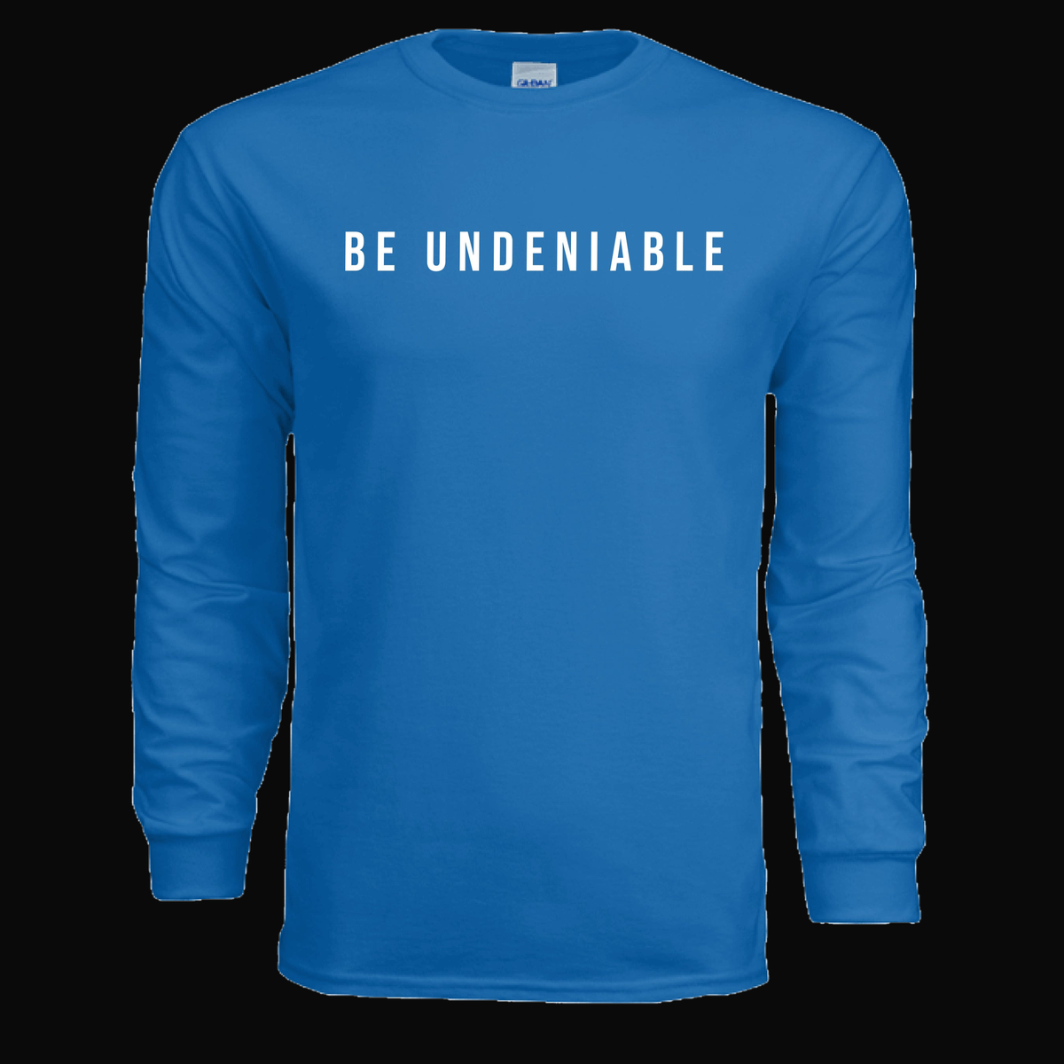 BU Long Sleeve Shirt on dark background